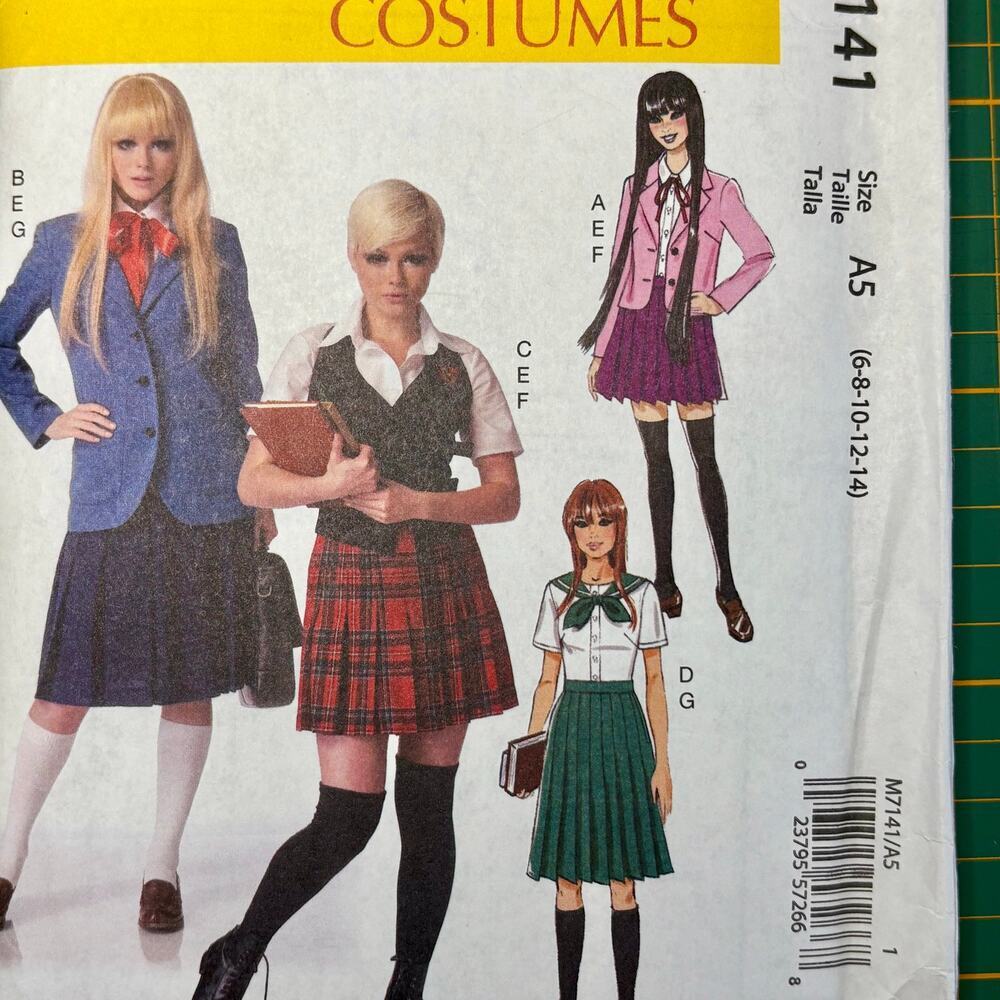 McCalls Pattern 7141 Costume School Girl Size 6-14 New FF Uncut - Picture 2 of 5